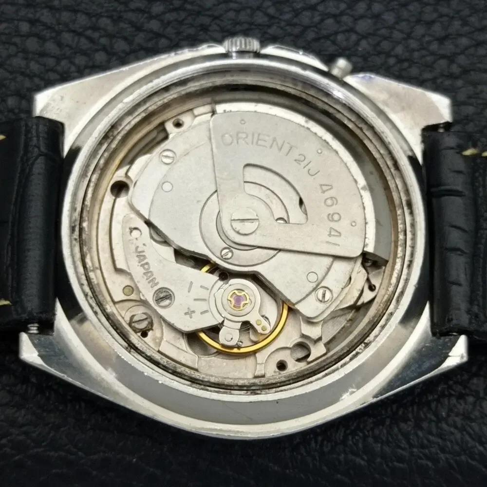 Vintage 1990 Orient Automatic Mens Silver Watch W/daydate & Gold accents